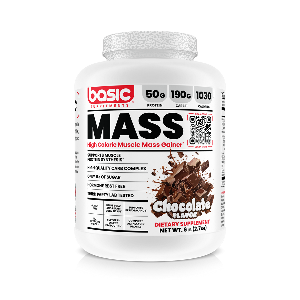 Muscle Mass Gainer Chocolate Flavor Basic Supplements