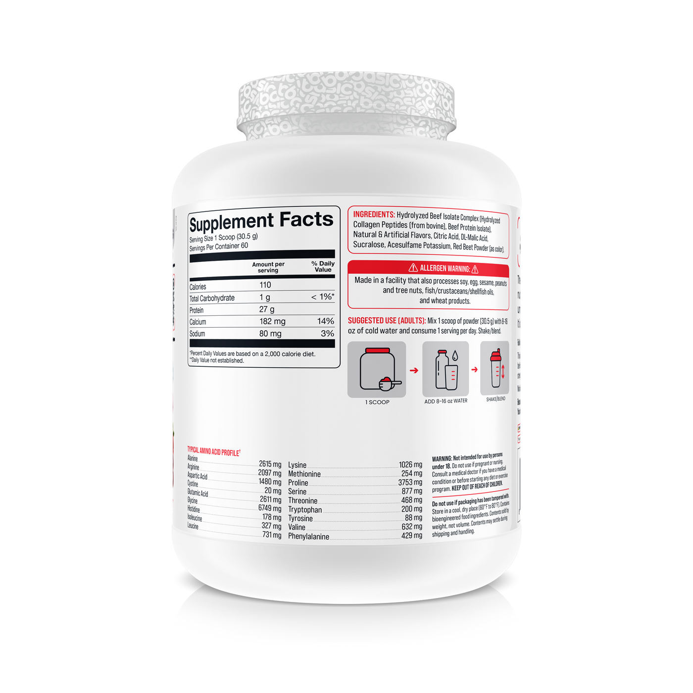 Basic Hydrolyzed Beef Isolate - Strawberry Breeze — Basic Supplements